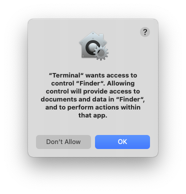 Access to Finder - Authorise