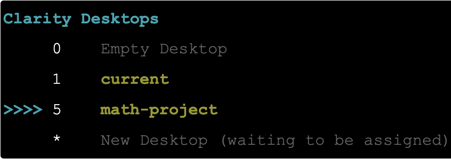 Image: The old terminal interface of Clarity