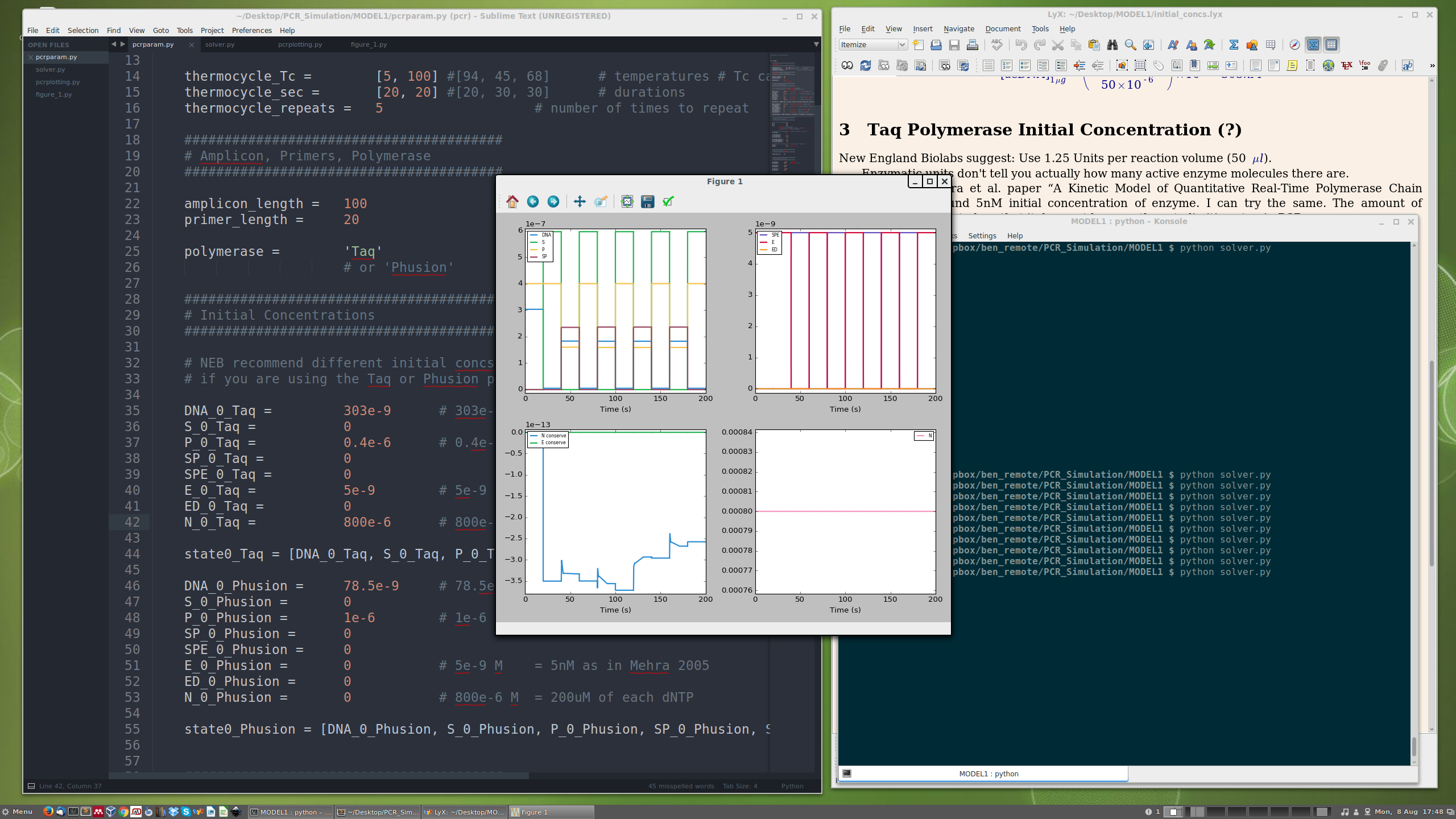 Image: A screenshot of PCR model v1 under development